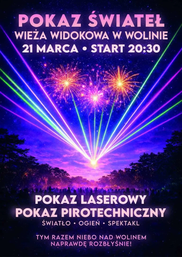Niebo nad&nbsp;Wolinem rozbłyśnie! Pokaz świateł z&nbsp;okazji pierwszego dnia wiosny