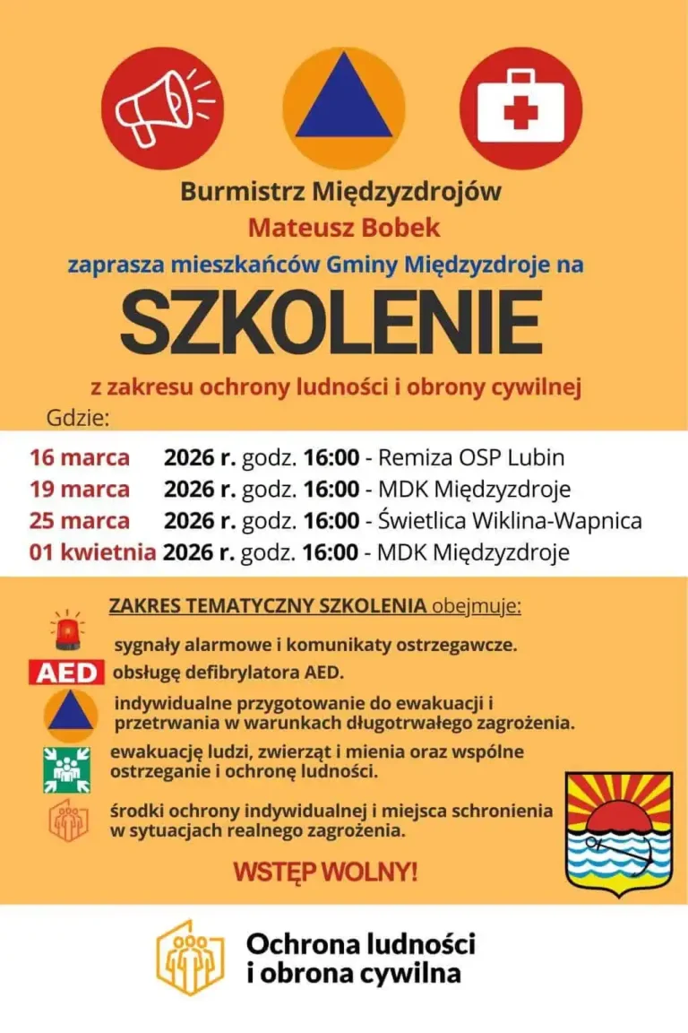 Gmina Międzyzdroje szkoli mieszkańców z&nbsp;ochrony ludności i&nbsp;obrony cywilnej