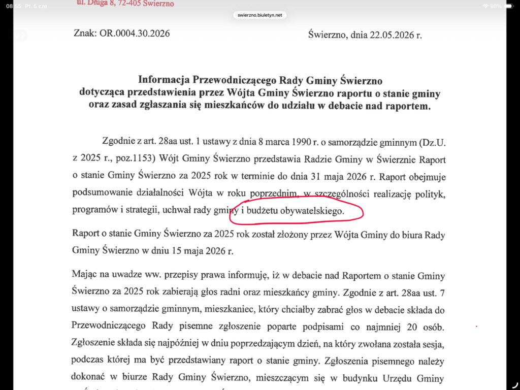 Sebastian Ligenza zaprasza do debaty nad raportem o stanie gminy 1 WhatsApp Image 2026 06 05 at 08.59.25