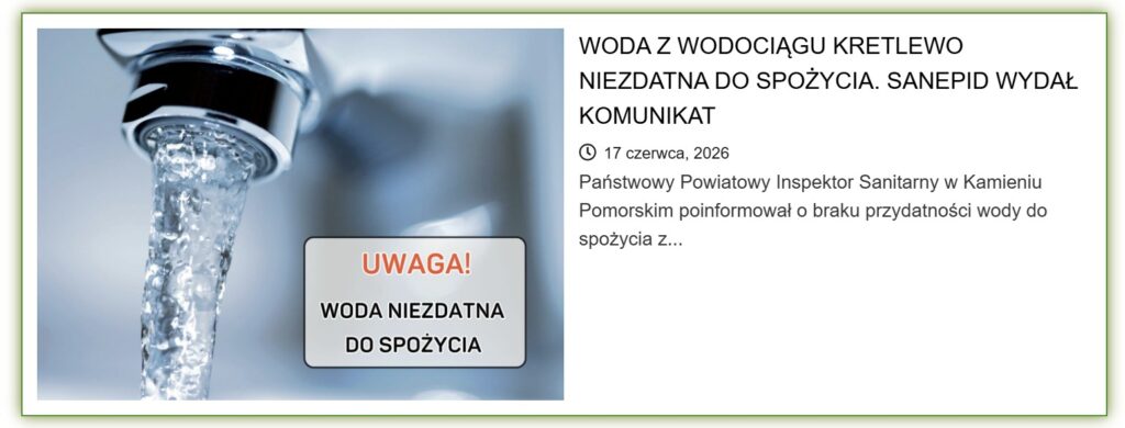 Sanepid: woda dla miejscowości Kretlewo, Wysoka Kamieńska, Baczysław, Kozielice, Dargoszewo i Gadom nadal niezdatna do spożycia 2 WhatsApp Image 2026 06 29 at 15.43.04