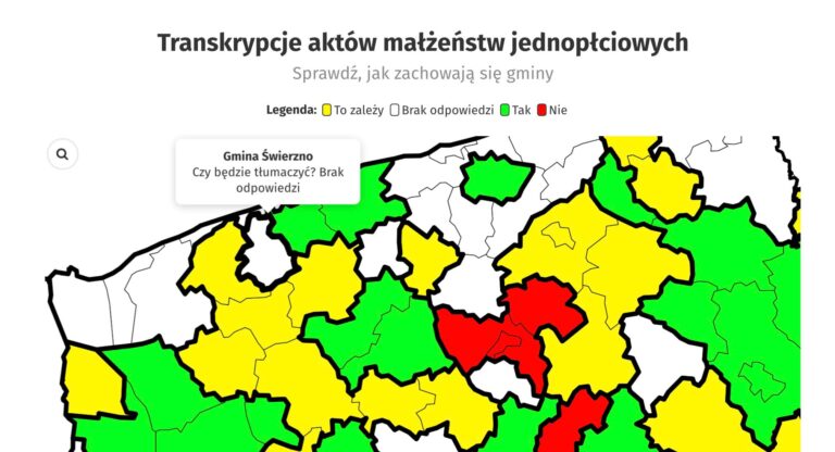 Transkrypcje małżeństw jednopłciowych. Jak odpowiedziały gminy powiatu kamieńskiego?