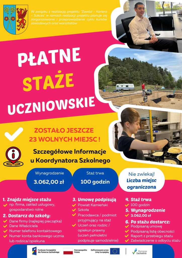 Płatne staże dla uczniów. Zostały 23 wolne miejsca 1 749930222 1598384168997657 7105394160066243348 n