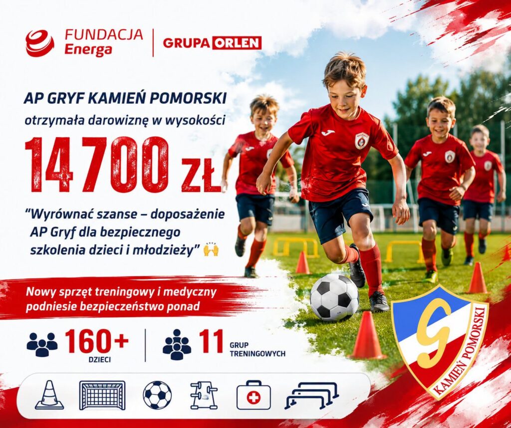 14,7 tys. zł dla AP Gryf Kamień Pomorski. Akademia doposaży grupy młodzieżowe 1 767561001 1083694250902651 3332049905574485144 n