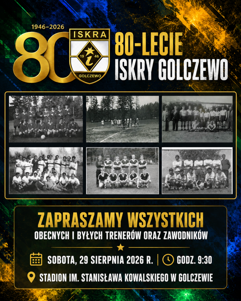 Iskra Golczewo świętuje 80-lecie. Jubileusz, memoriał i ligowy mecz 1 ChatGPT Image 26 sie 2026 10 05 19