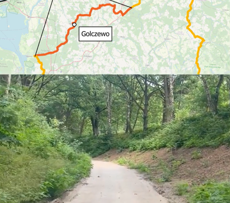 Trwają prace na&nbsp;odcinku Golczewo – Upadły międzynarodowej trasy rowerowej [zobacz nagranie]