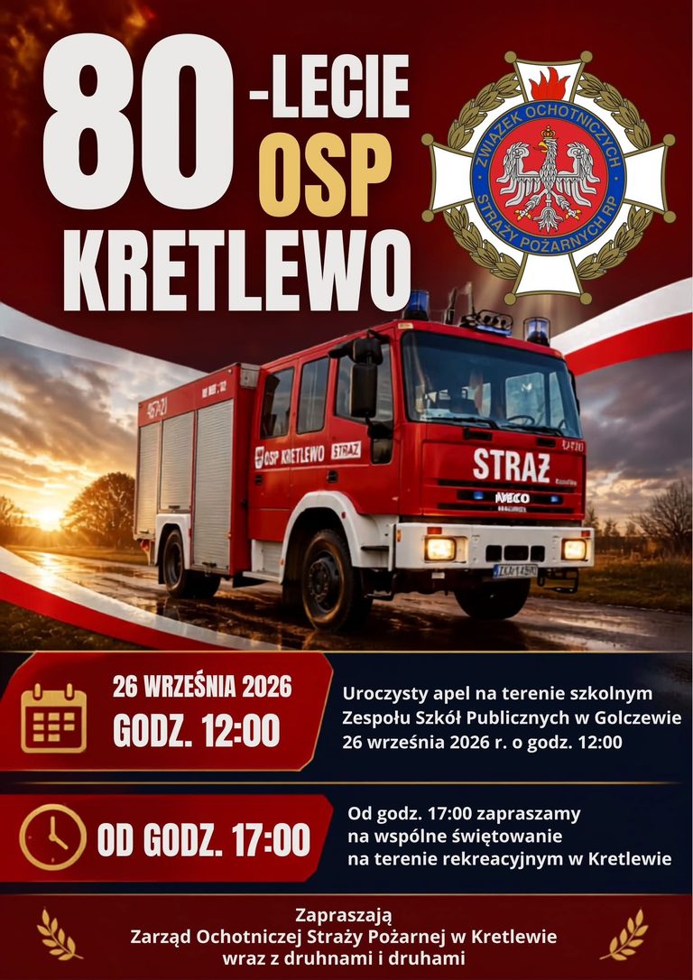 OSP Kretlewo będzie świętować 80-lecie. Uroczystości już 26 września