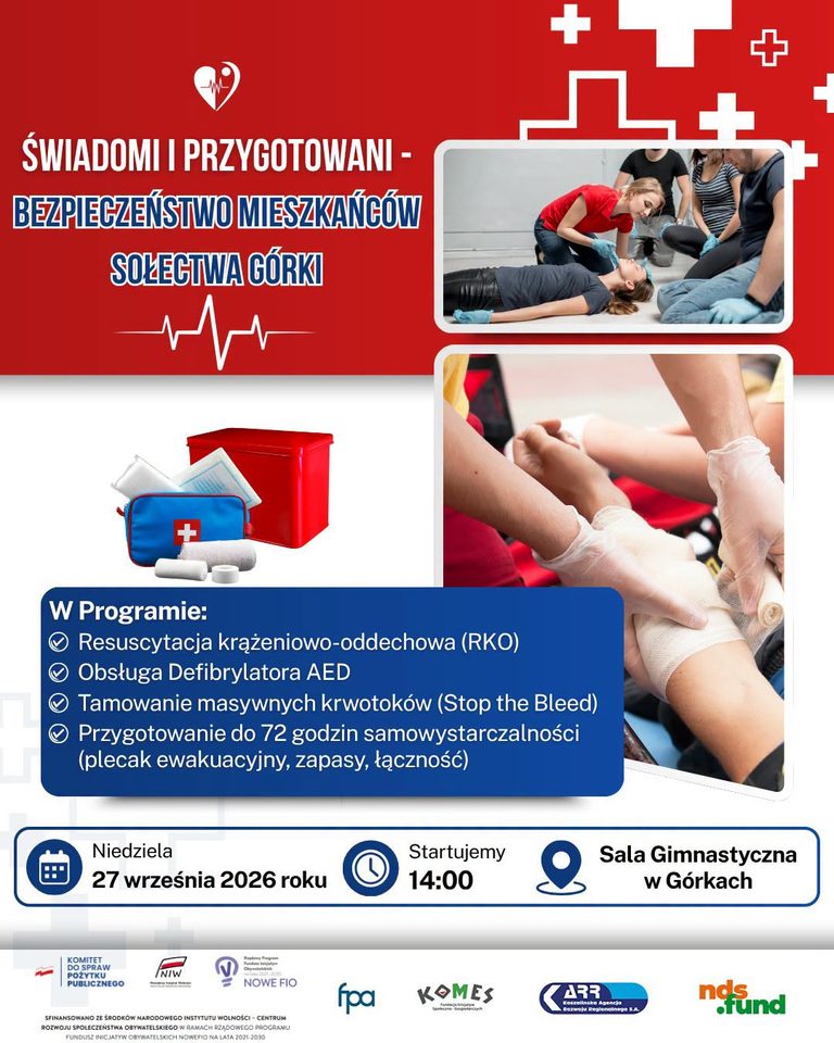 Warsztaty pierwszej pomocy w&nbsp;Górkach. Mieszkańcy nauczą się m.in.&nbsp;obsługi AED