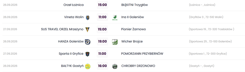 Piłkarski weekend przed nami! Derby w Golczewie i walka o kolejne punkty 2 Zrzut ekranu 2026 09 25 202939