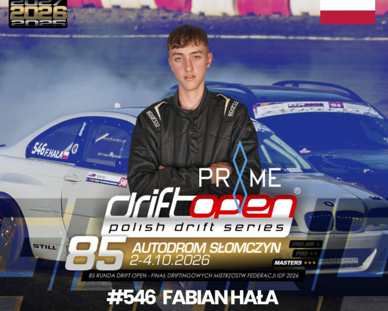 Fabian Hała ze&nbsp;Stuchowa rusza do&nbsp;walki w&nbsp;wielkim finale Drift Open!